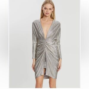IRP Paris Cilty Gold Ruched Metallic Dress